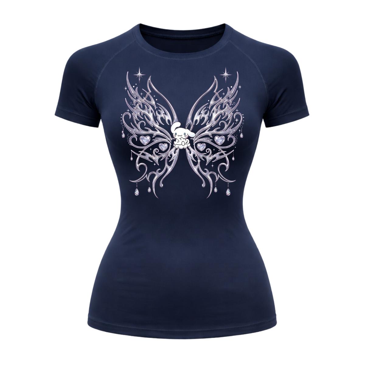 Camiseta Compressão Uv Manga Curta Cyber Tribal Cinnamoroll Hello Kitty Rash Guard