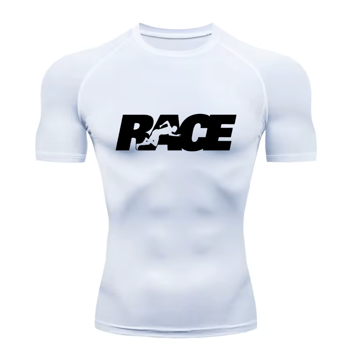 Camisa Compressão Proteção Uv 50+ Estampada Tecido Gelado Segunda Pele Manga Curta Race Raça Força Academia Dry Fit