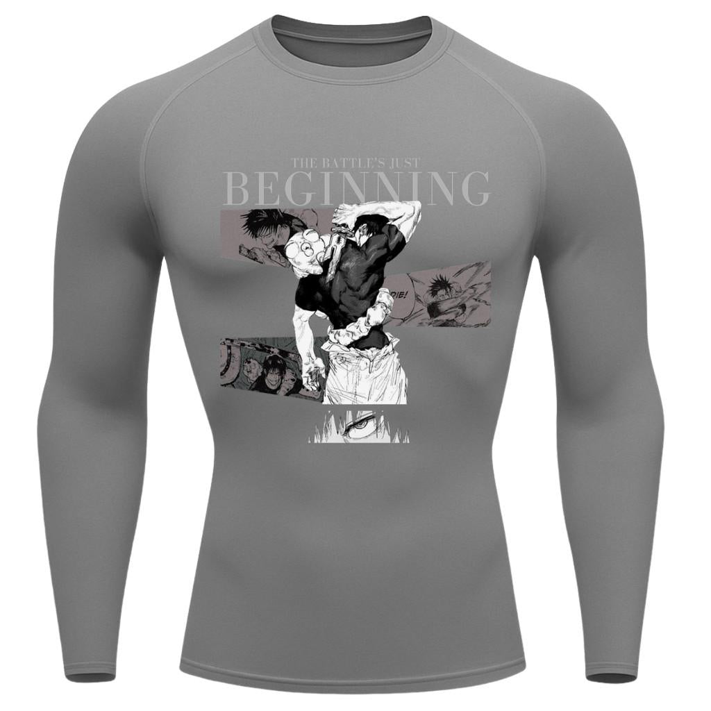 Camiseta Compressão Proteção Uv 50+ Manga Longa Jujutsu Kaisen Toji Zenin Behind Rash Guard