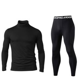Kit Calça Térmica e Camisa Térmica Masculina Manga Longa Gola Alta Segunda Pele - Todas as Cores