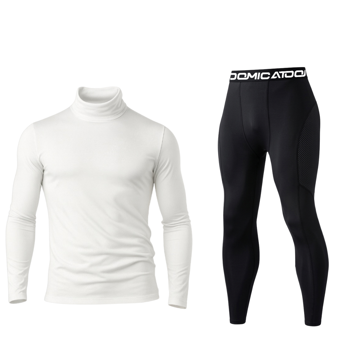 Kit Calça Térmica e Camisa Térmica Masculina Manga Longa Gola Alta Segunda Pele - Todas as Cores