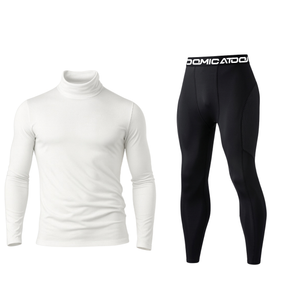Kit Calça Térmica e Camisa Térmica Masculina Manga Longa Gola Alta Segunda Pele - Todas as Cores