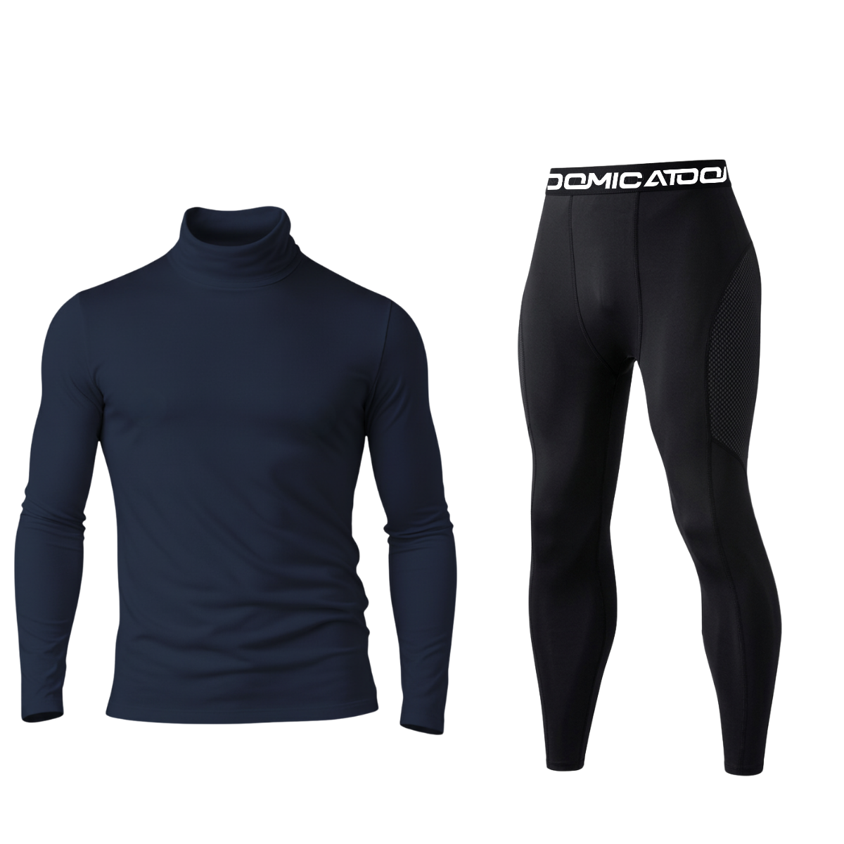Kit Calça Térmica e Camisa Térmica Masculina Manga Longa Gola Alta Segunda Pele - Todas as Cores