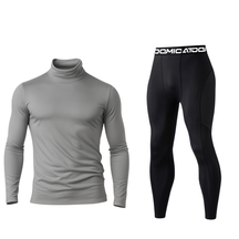 Kit Calça Térmica e Camisa Térmica Masculina Manga Longa Gola Alta Segunda Pele - Todas as Cores