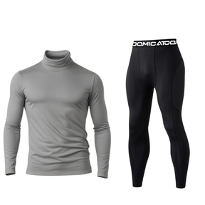 Kit Calça Térmica e Camisa Térmica Masculina Manga Longa Gola Alta Segunda Pele - Todas as Cores