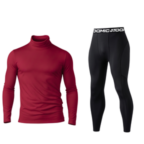 Kit Calça Térmica e Camisa Térmica Masculina Manga Longa Gola Alta Segunda Pele - Todas as Cores