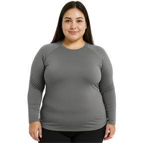 Camisa Plus Size Cinza Proteção Solar 50+