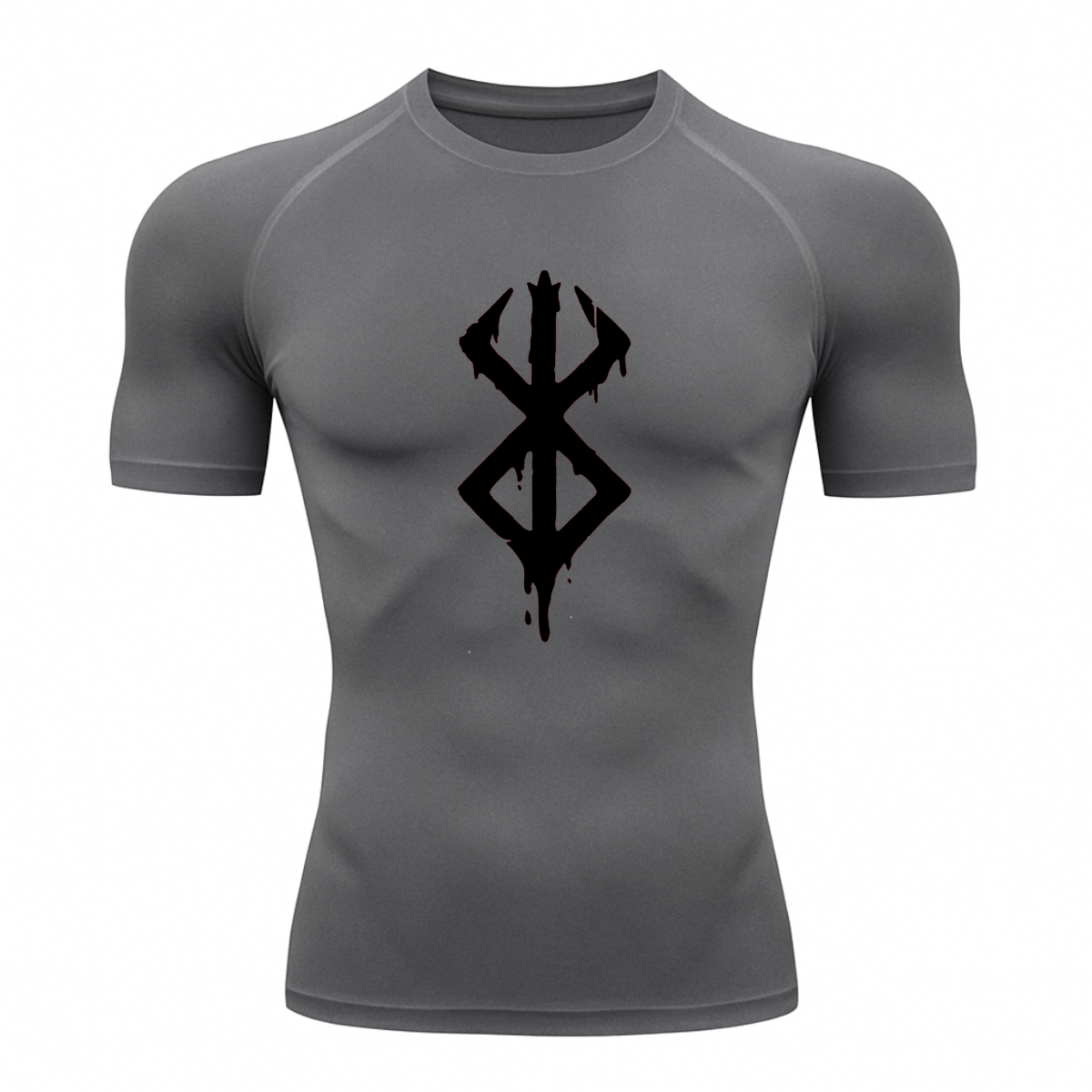 Camiseta Compressão Proteção Uv 50+ Segunda Pele Manga Curta Símbolo Berserk