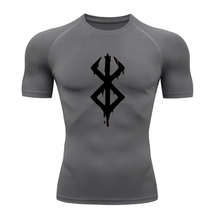 Camiseta Compressão Proteção Uv 50+ Segunda Pele Manga Curta Símbolo Berserk