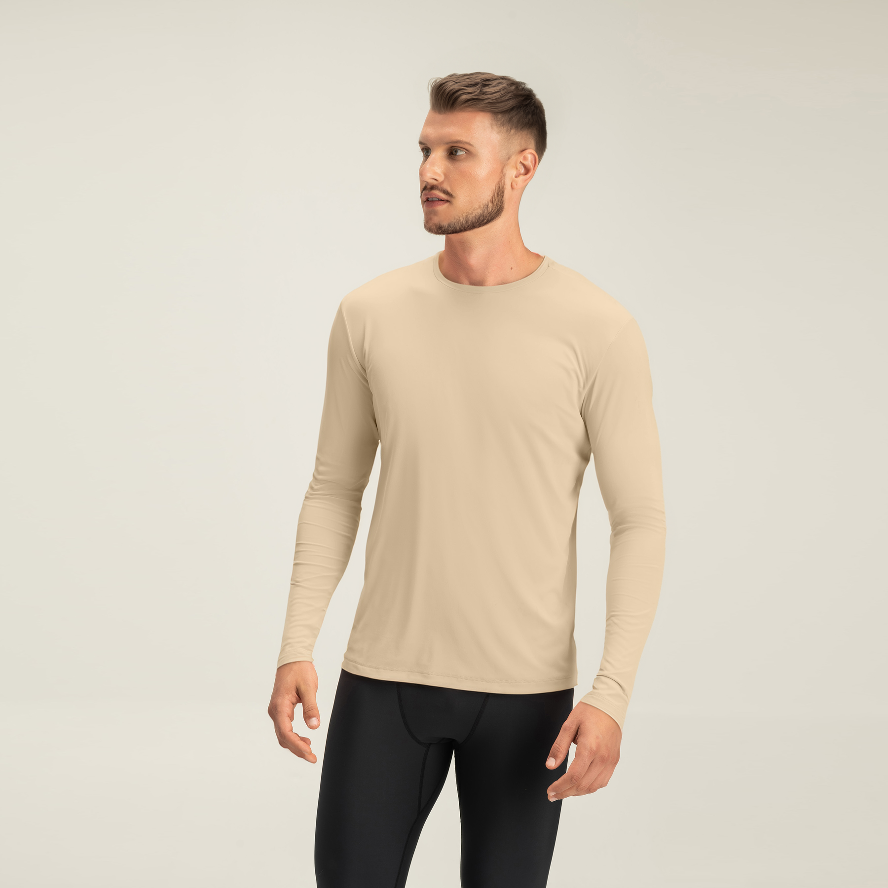 Camisa Térmica Masculina Bege Nude - Proteção solar UV 50+