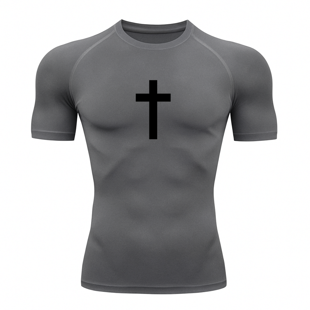 Camisa Compressão Proteção Uv 50+ Estampada Tecido Gelado Segunda Pele Manga Curta Cruz