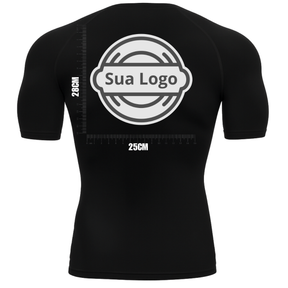 Camiseta PERSONALIZADA UV Curta Preta Estampa Logo