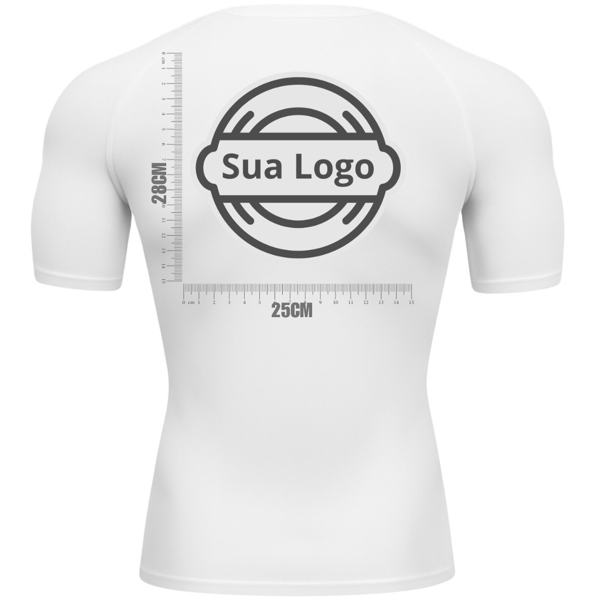 Camiseta PERSONALIZADA UV Curta Branca Estampa Logo