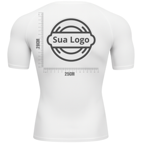 Camiseta PERSONALIZADA UV Curta Branca Estampa Logo