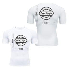 Camiseta PERSONALIZADA UV Curta Branca Estampa Logo