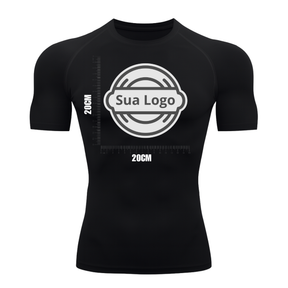 Camiseta PERSONALIZADA UV Curta Preta Estampa Logo