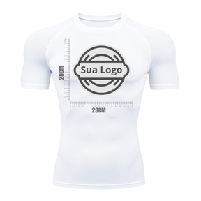 Camiseta PERSONALIZADA UV Curta Branca Estampa Logo
