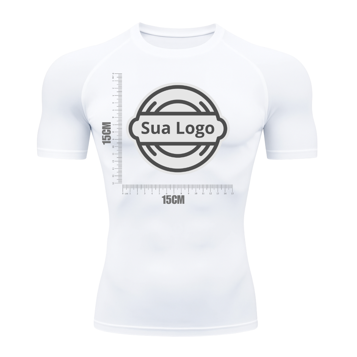Camiseta PERSONALIZADA UV Curta Branca Estampa Logo