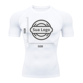 Camiseta PERSONALIZADA UV Curta Branca Estampa Logo