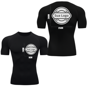 Camiseta PERSONALIZADA UV Curta Preta Estampa Logo