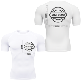 Camiseta PERSONALIZADA UV Curta Branca Estampa Logo
