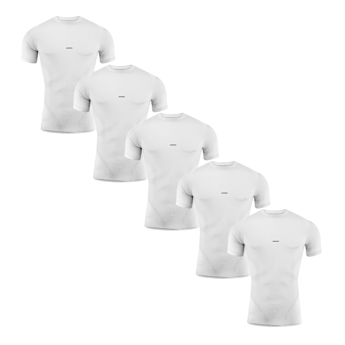 Kit 5 Camisa Térmica Manga Curta Proteção Uv 50+ Segunda Pele - Todos Kits