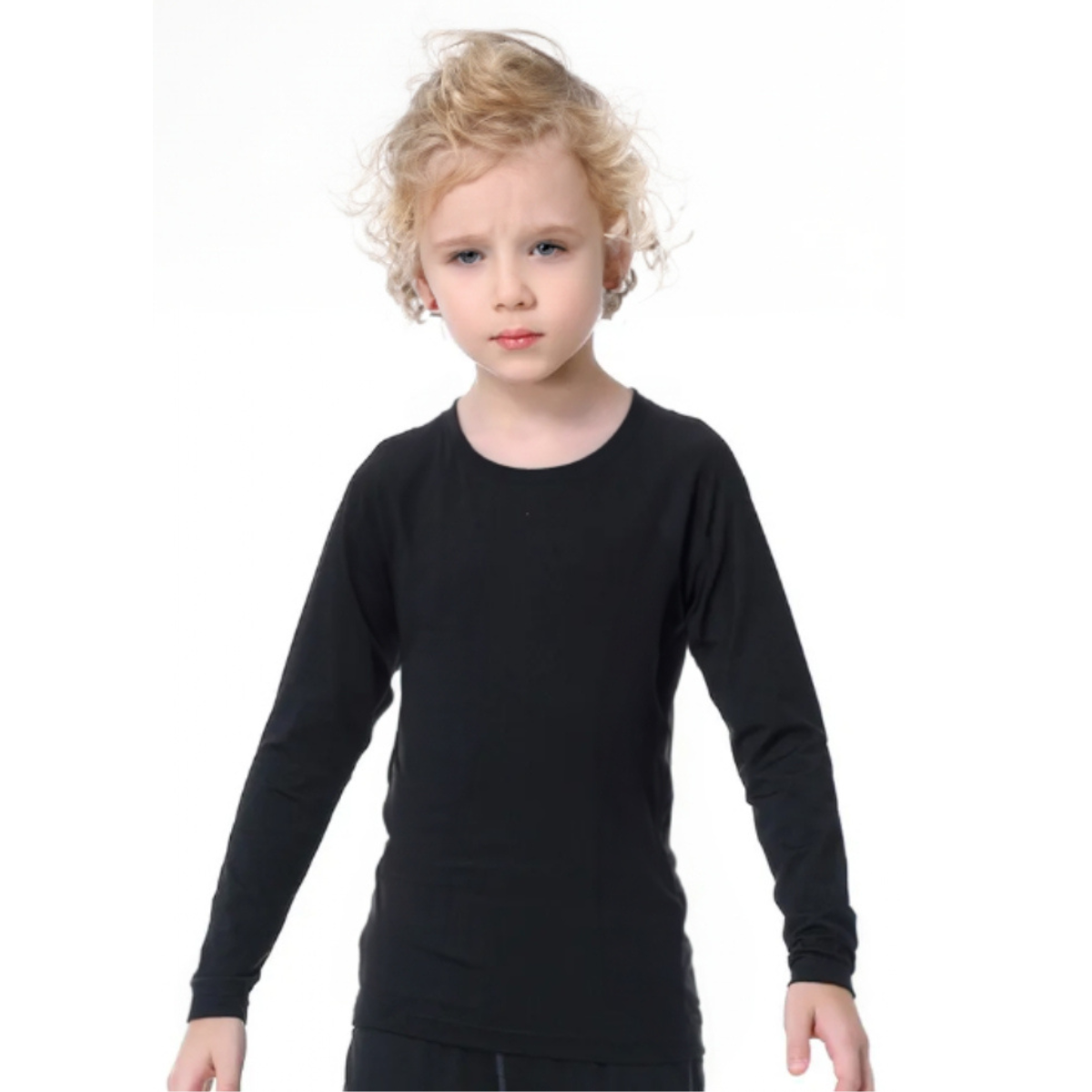 Camisa Térmica Preto Infantil Proteção Solar Uv 50+