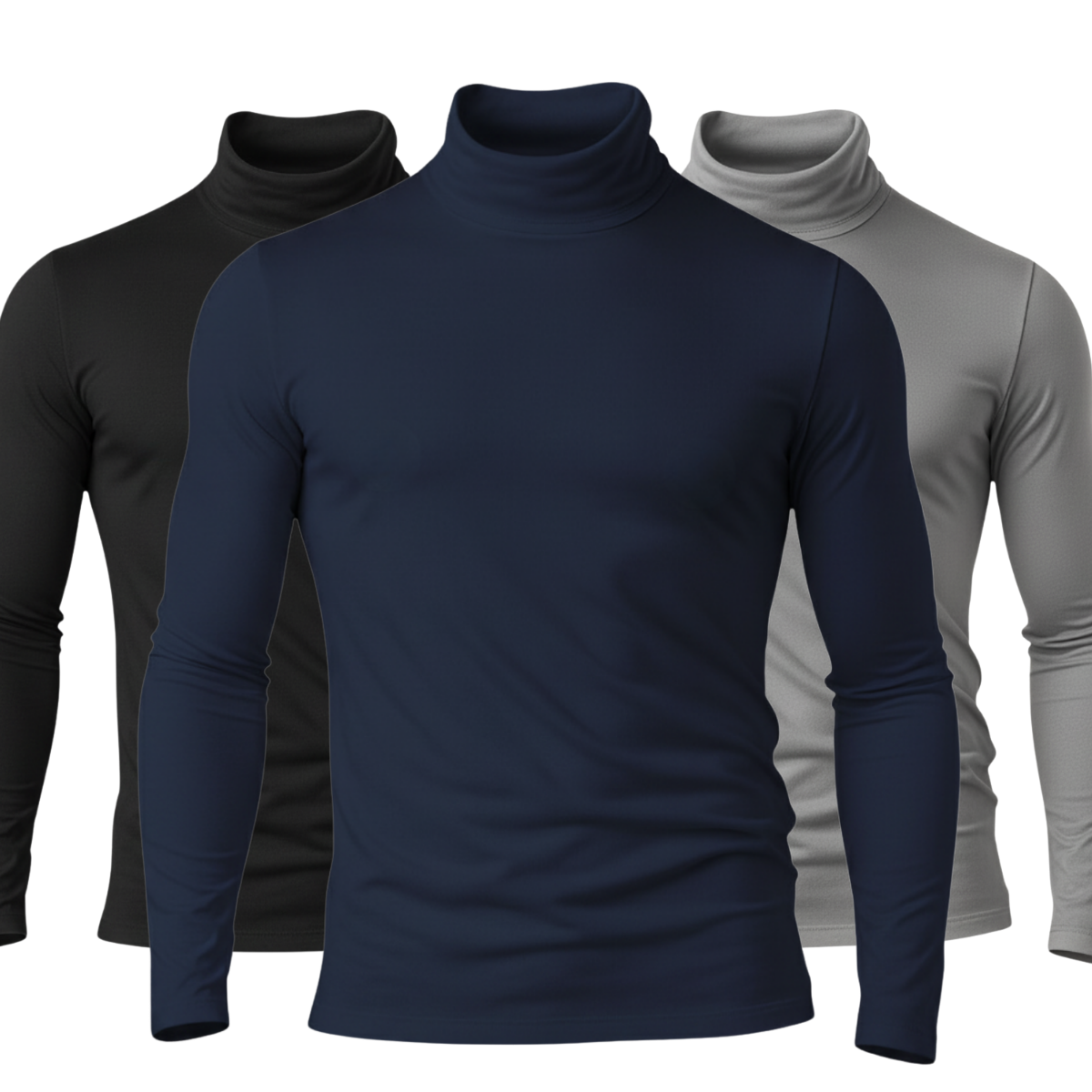 Kit 3 Camisa Gola Alta Térmica Gola Alta Com Proteção UV