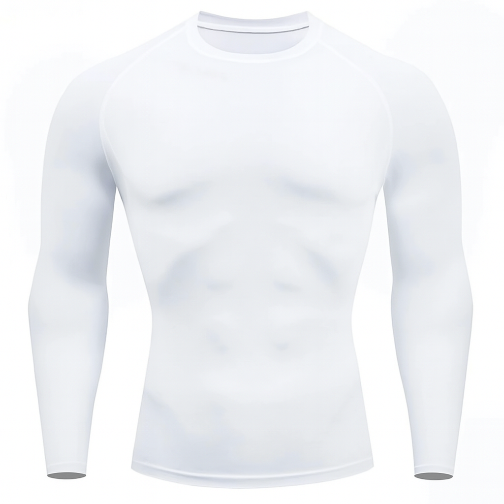 Camiseta Manga Longa Térmica Masculina Branca Proteção Solar UV 50+