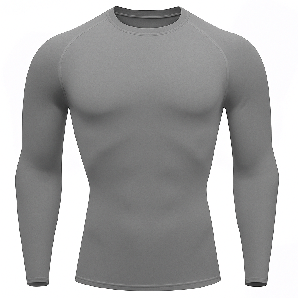 Camiseta Manga Longa Térmica Masculina Cinza Proteção Solar UV50+