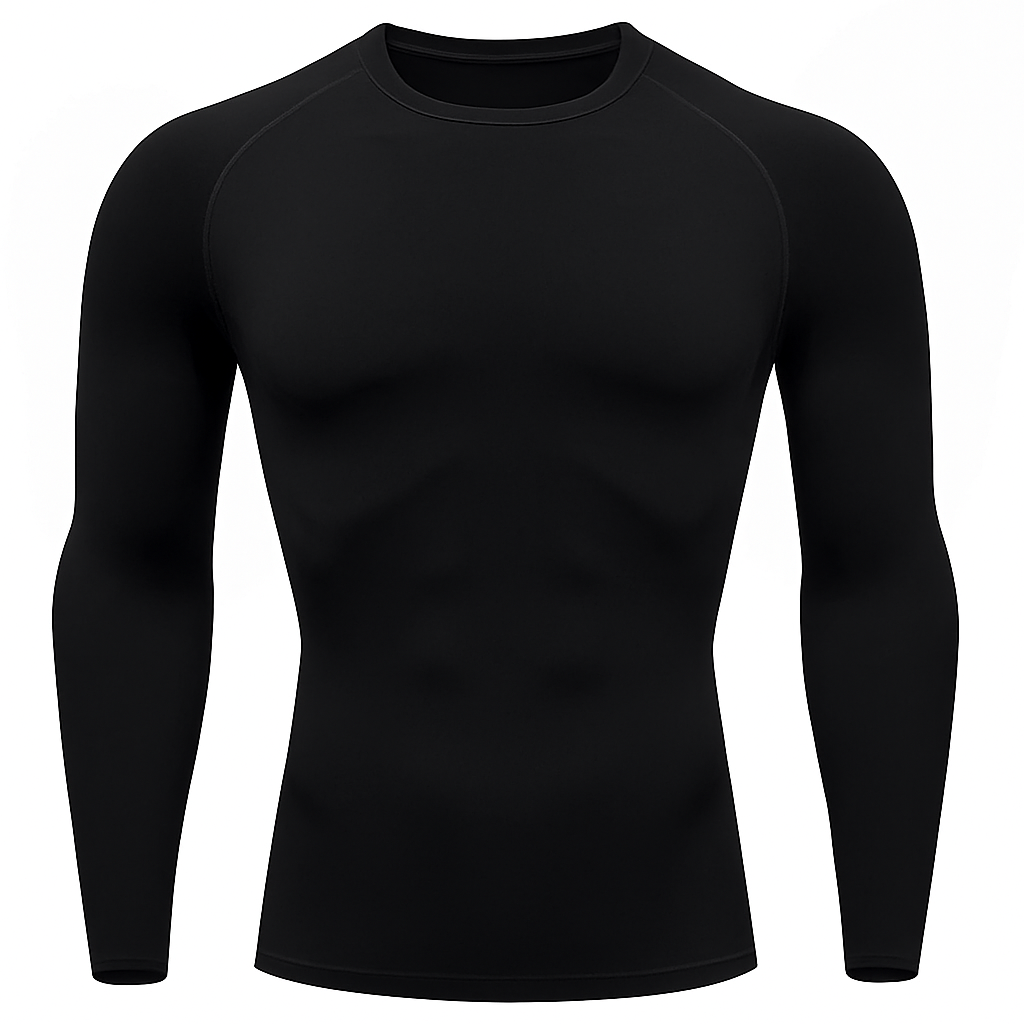 Camiseta Manga Longa Térmica Masculina Preta Proteção Solar UV50+