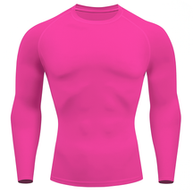 Camiseta Manga Longa Térmica Masculina Rosa Proteção Solar UV 50+