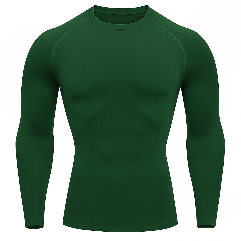 Camiseta Manga Longa Térmica Masculina Verde Militar Proteção Solar UV 50+
