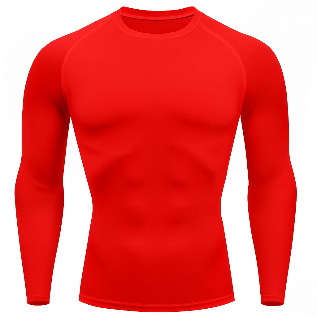 Camiseta Manga Longa Vermelha Masculina Proteção Solar UV 50+