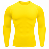 Camiseta Manga Longa Térmica Masculina Amarela Proteção solar UV 50+