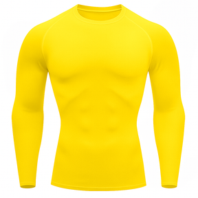 Camiseta Manga Longa Térmica Masculina Amarela Proteção solar UV 50+