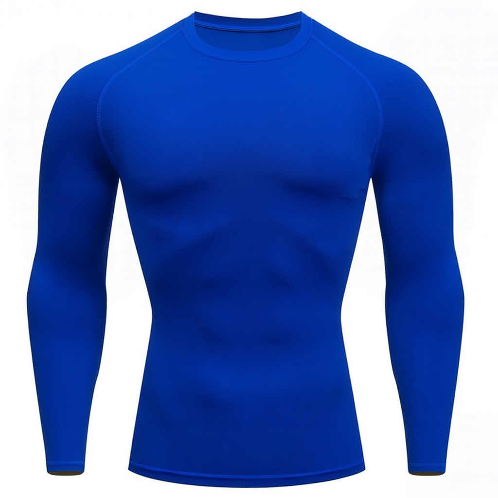 Camieta Manga Longa Térmica Masculina Azul Royal Proteção Solar UV 50+