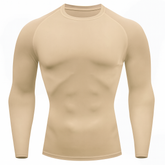 Camiseta Térmica Masculina Manga Longa Bege Nude Proteção solar UV 50+