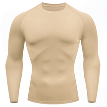 Camiseta Térmica Masculina Manga Longa Bege Nude Proteção solar UV 50+