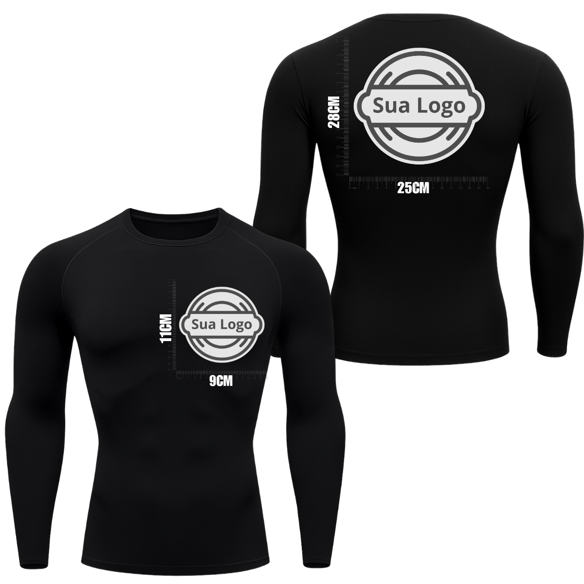 Camiseta PERSONALIZADA UV Preta Estampa Logo