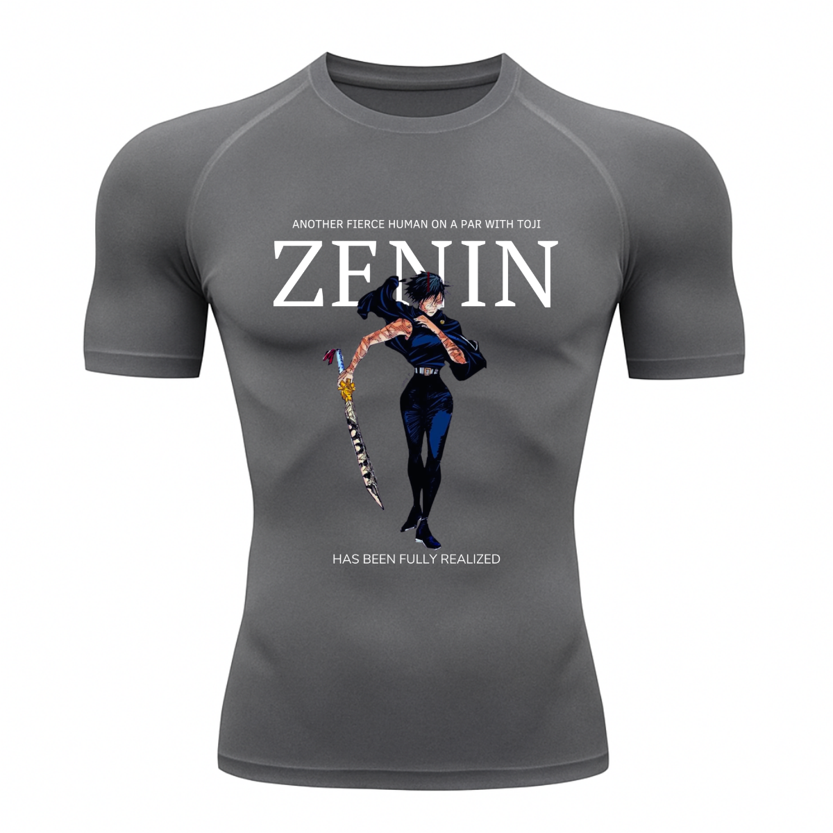 Camiseta Compressão Proteção Uv 50+ Segunda Pele Manga Curta Jujutsu Kaisen Maki Zenin