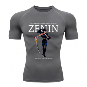 Camiseta Compressão Proteção Uv 50+ Segunda Pele Manga Curta Jujutsu Kaisen Maki Zenin