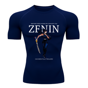 Camiseta Compressão Proteção Uv 50+ Segunda Pele Manga Curta Jujutsu Kaisen Maki Zenin