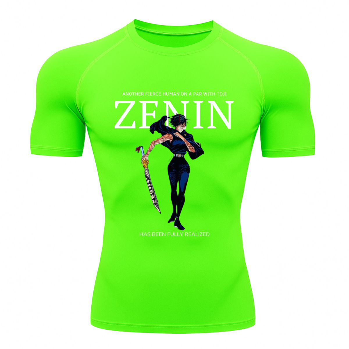 Camiseta Compressão Proteção Uv 50+ Segunda Pele Manga Curta Jujutsu Kaisen Maki Zenin