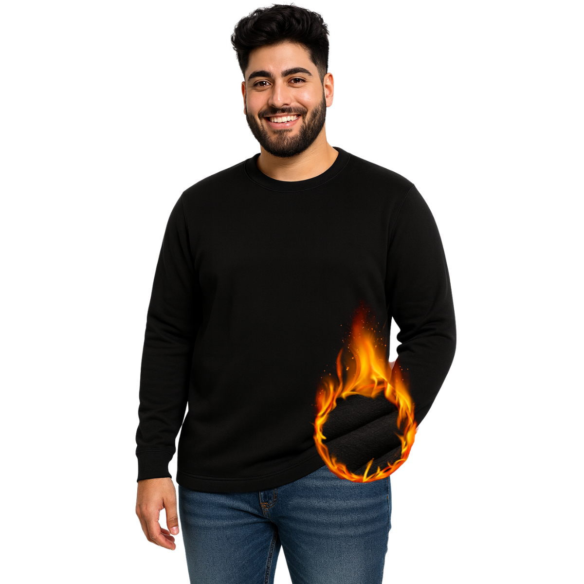 Camiseta Manga Longa Plus Size Térmica Tecido Peluciado