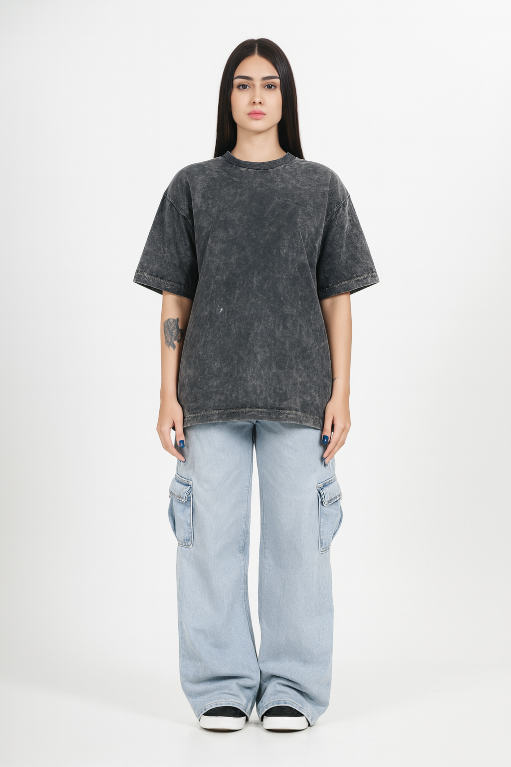 Camiseta OVERSIZED Stonada Marmorizado Preto