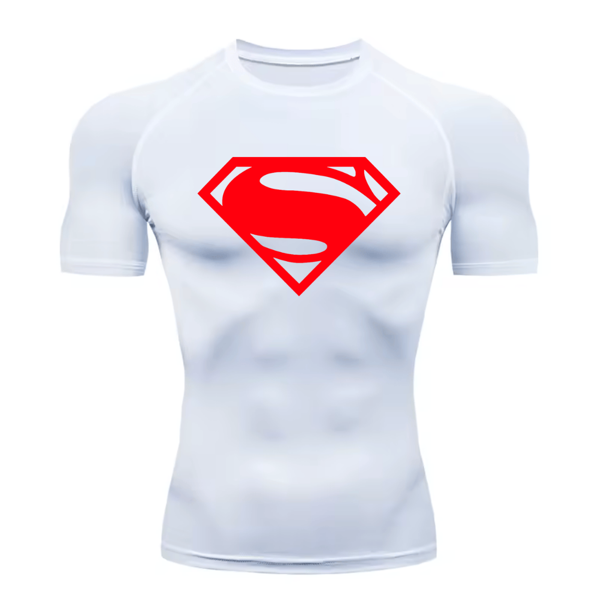 Camisa Compressão Proteção Uv 50+ Estampada Tecido Gelado Segunda Pele Manga Curta Super Man Super Homem Rash Guard