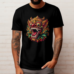 Camiseta Regular Unissex Tatto Barong Bali Rei Casual Algodão 30.1 BARONG - 01