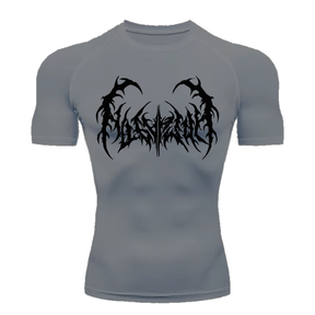 Camiseta Curta Compressão Proteção UV Cyber Tribal Dark Metal Frente