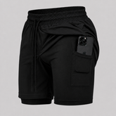 Shorts Bermuda 2 em 1 Com Shorts Interno Compressão